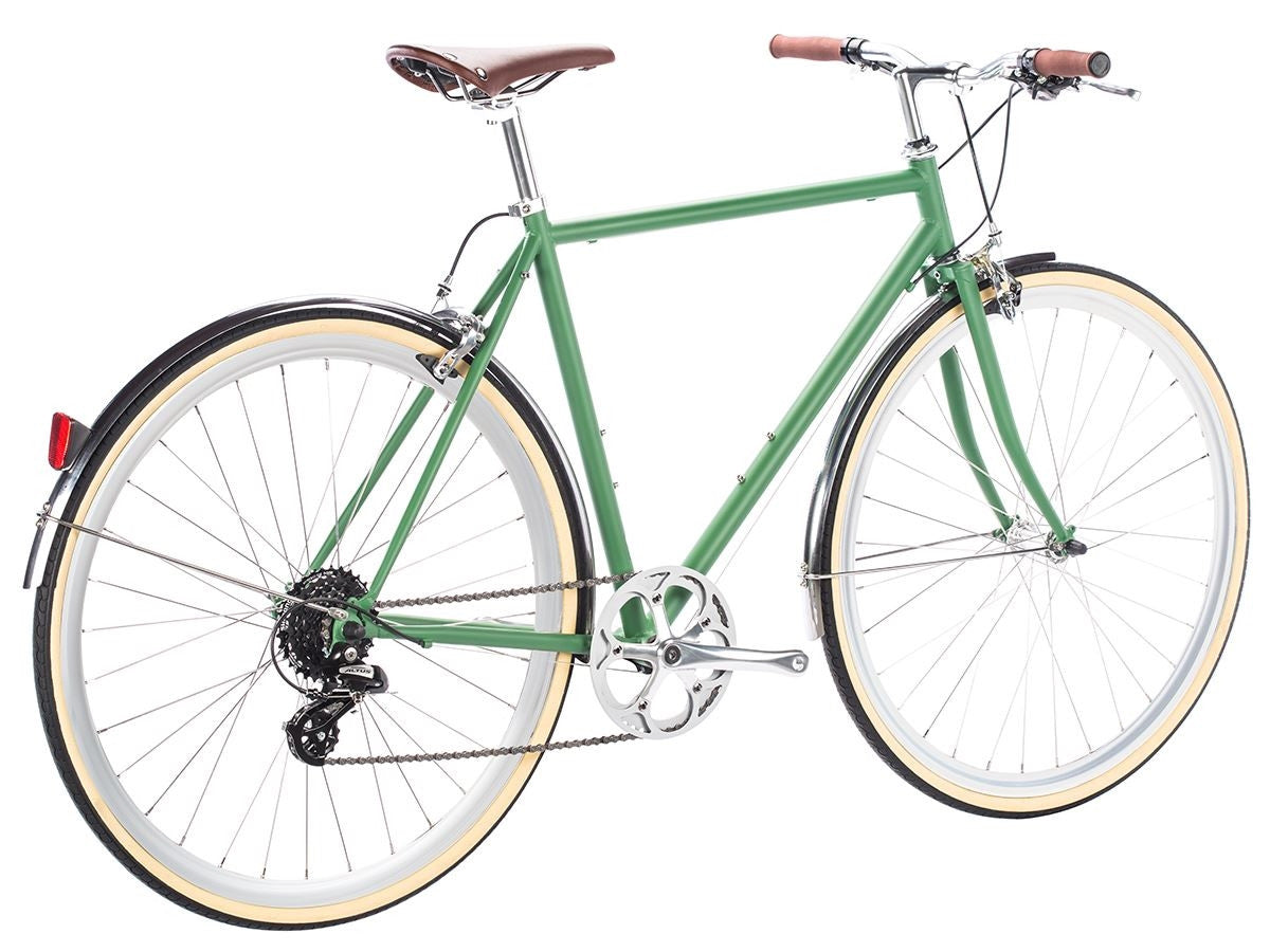 6KU Odyssey 8spd City Bike – Silverlake Green – Fixed Gear Frenzy
